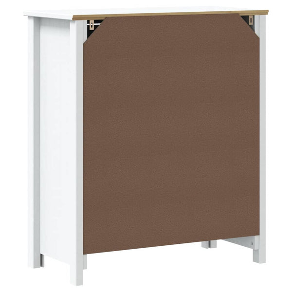 Weißer Badschrank Kiefer Massivholz 69,5x80 cm
