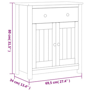 Weißer Badschrank Kiefer Massivholz 69,5x80 cm