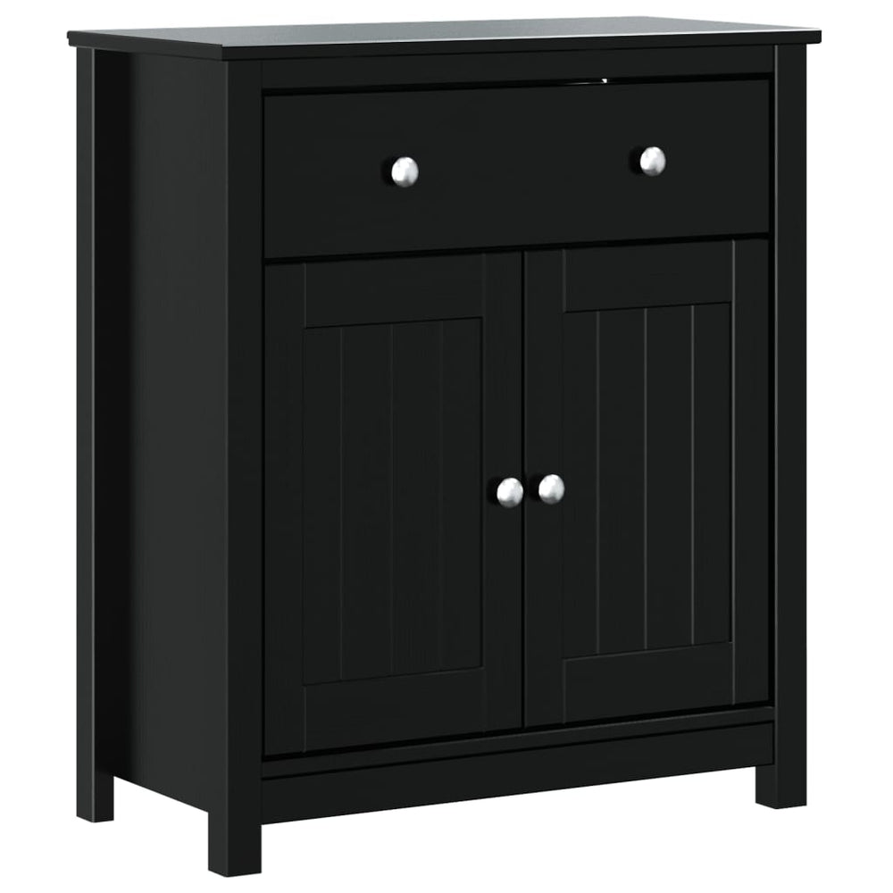 Schwarzer Badschrank Kiefer Massivholz
