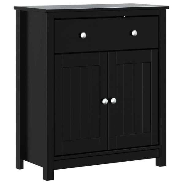 Schwarzer Badschrank Kiefer Massivholz