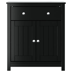 Schwarzer Badschrank Kiefer Massivholz