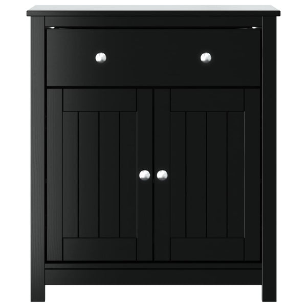 Schwarzer Badschrank Kiefer Massivholz