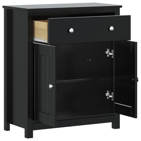 Schwarzer Badschrank Kiefer Massivholz