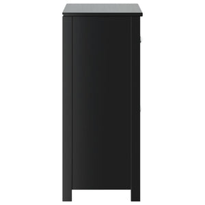 Schwarzer Badschrank Kiefer Massivholz