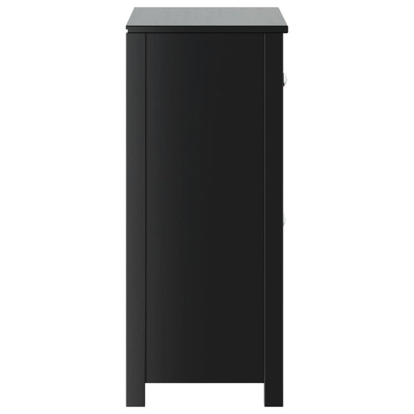 Schwarzer Badschrank Kiefer Massivholz