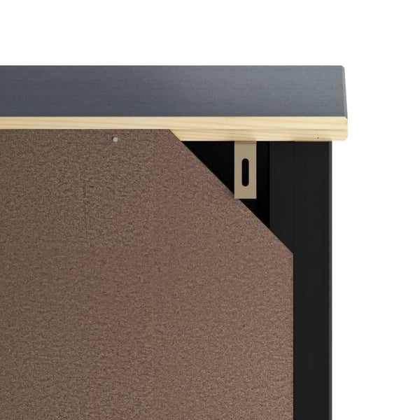 Schwarzer Badschrank Kiefer Massivholz