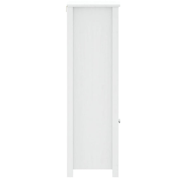 Weißer Badschrank Kiefer Massivholz 40x110 cm