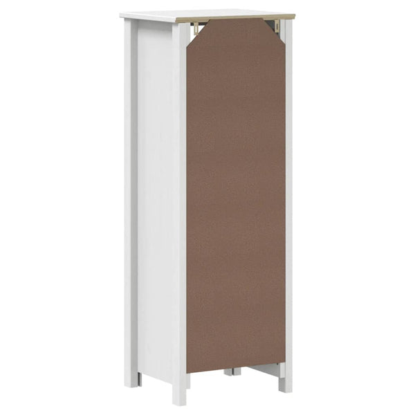 Weißer Badschrank Kiefer Massivholz 40x110 cm
