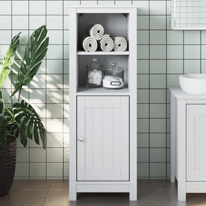 Weißer Badschrank Kiefer Massivholz 40x110 cm