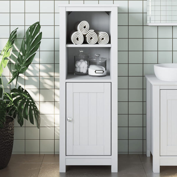 Weißer Badschrank Kiefer Massivholz 40x110 cm