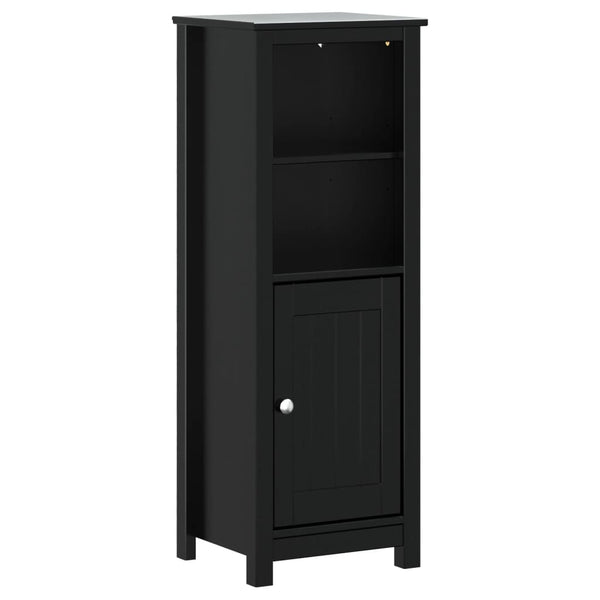 Schwarzer Badschrank Kiefer Massivholz 40x34x110 cm