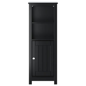 Schwarzer Badschrank Kiefer Massivholz 40x34x110 cm