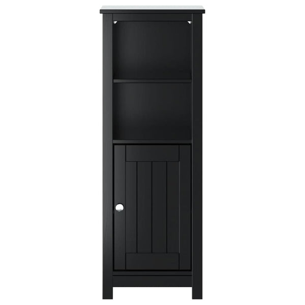 Schwarzer Badschrank Kiefer Massivholz 40x34x110 cm