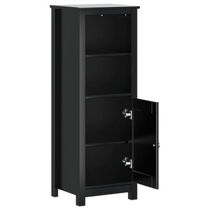 Schwarzer Badschrank Kiefer Massivholz 40x34x110 cm