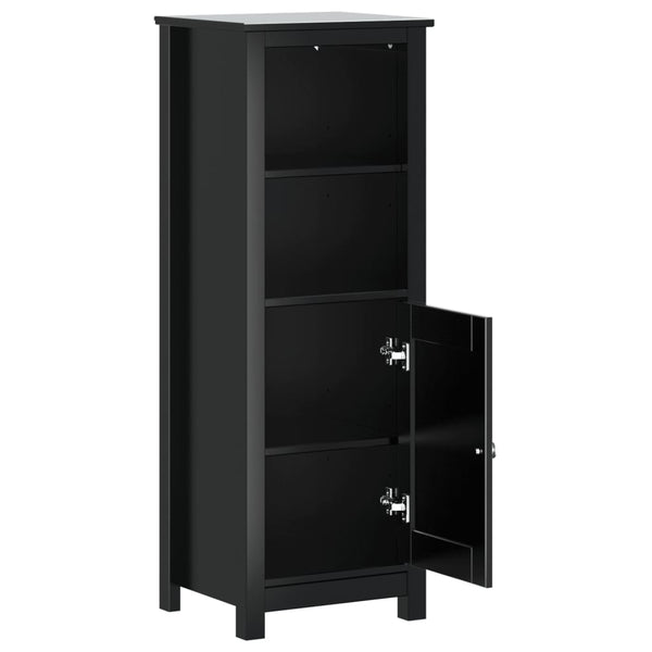 Schwarzer Badschrank Kiefer Massivholz 40x34x110 cm
