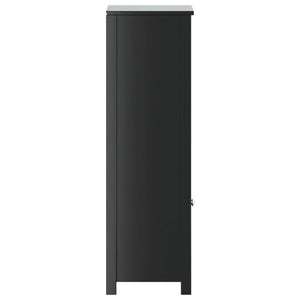 Schwarzer Badschrank Kiefer Massivholz 40x34x110 cm