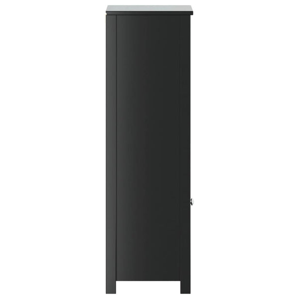 Schwarzer Badschrank Kiefer Massivholz 40x34x110 cm