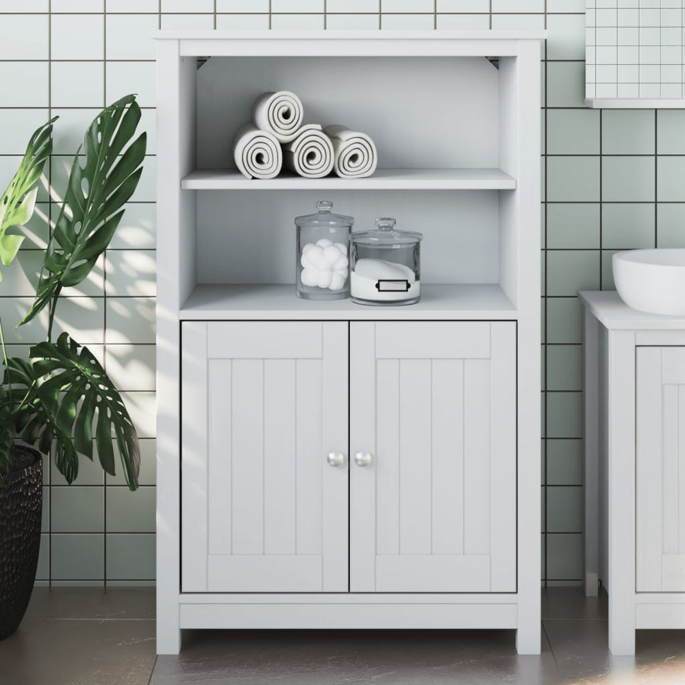 Weißer Badschrank Kiefer Massivholz 110cm