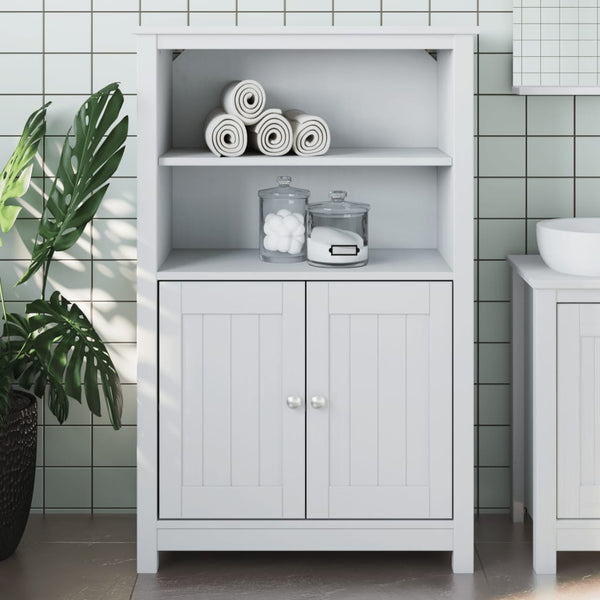 Weißer Badschrank Kiefer Massivholz 110cm