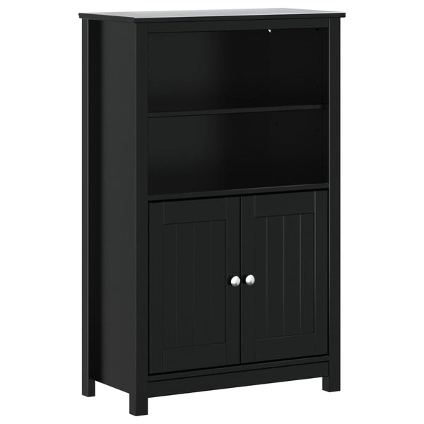 Schwarzer Badschrank Kiefer Massivholz 110cm