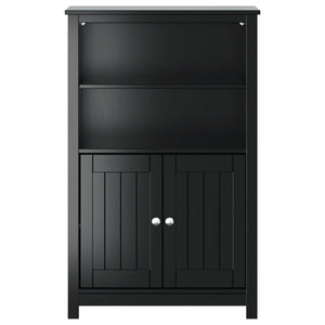 Schwarzer Badschrank Kiefer Massivholz 110cm