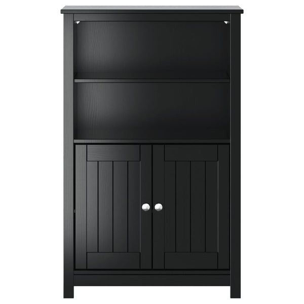 Schwarzer Badschrank Kiefer Massivholz 110cm