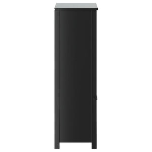 Schwarzer Badschrank Kiefer Massivholz 110cm