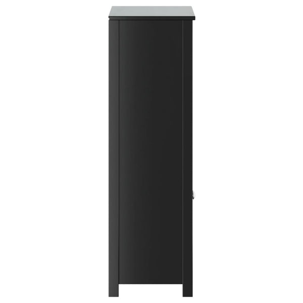 Schwarzer Badschrank Kiefer Massivholz 110cm