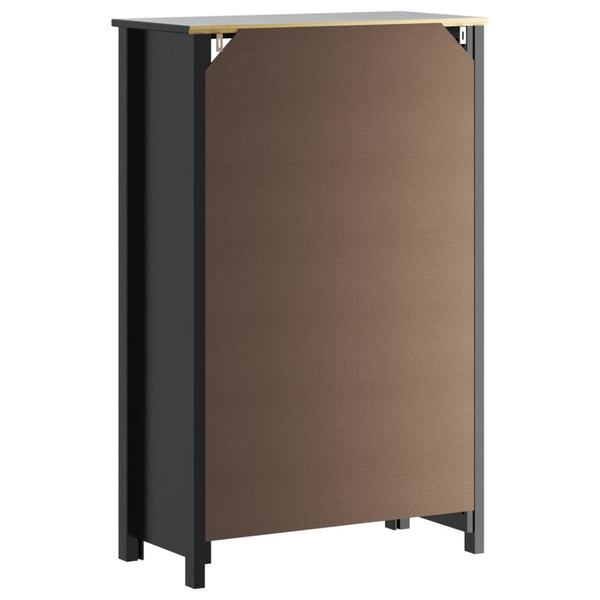 Schwarzer Badschrank Kiefer Massivholz 110cm