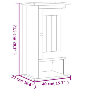 Weißer Bad-Wandschrank Kiefer Massivholz 40x71,5cm