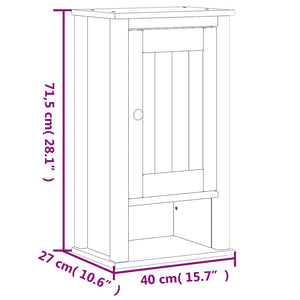 Schwarzer Bad-Wandschrank Kiefer 40x71,5cm