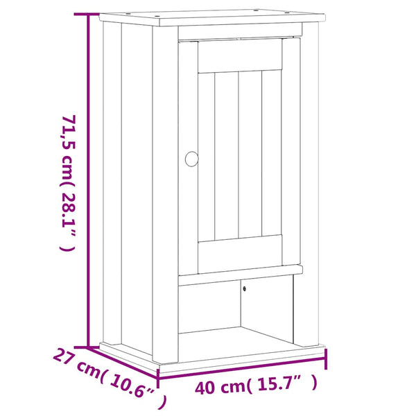 Schwarzer Bad-Wandschrank Kiefer 40x71,5cm