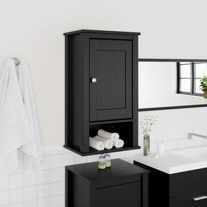 Schwarzer Bad-Wandschrank Kiefer 40x71,5cm