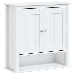 vidaXL Armoire murale de salle de bain BERG Blanc 69,5x27x71,5 cm Bois massif