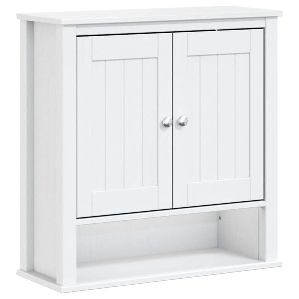 vidaXL Armoire murale de salle de bain BERG Blanc 69,5x27x71,5 cm Bois massif