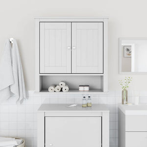vidaXL Armoire murale de salle de bain BERG Blanc 69,5x27x71,5 cm Bois massif