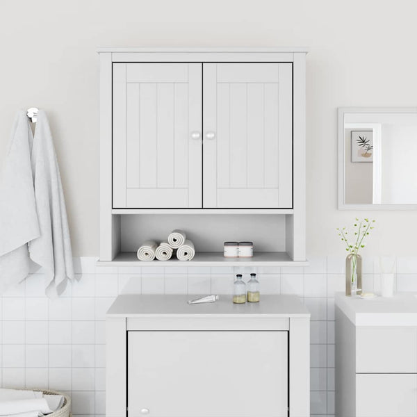vidaXL Armoire murale de salle de bain BERG Blanc 69,5x27x71,5 cm Bois massif