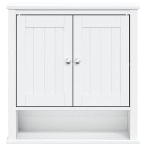 vidaXL Armoire murale de salle de bain BERG Blanc 69,5x27x71,5 cm Bois massif