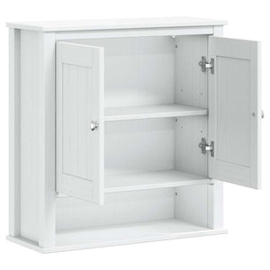 vidaXL Armoire murale de salle de bain BERG Blanc 69,5x27x71,5 cm Bois massif
