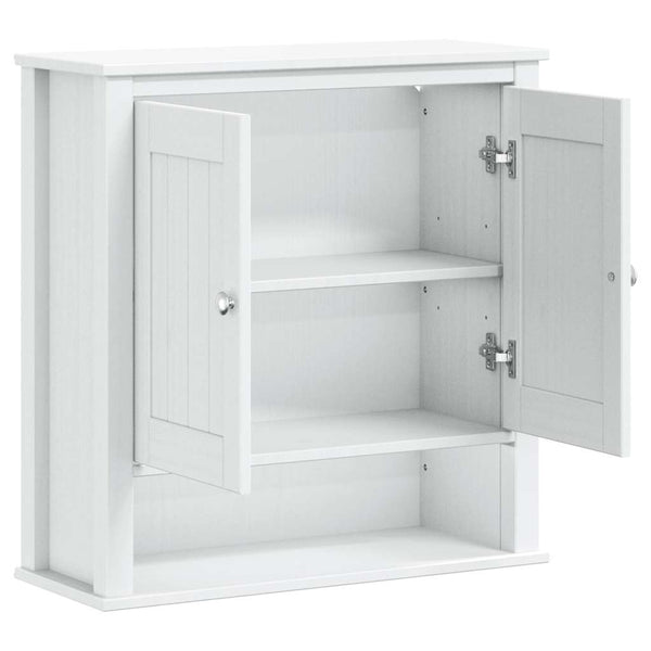 vidaXL Armoire murale de salle de bain BERG Blanc 69,5x27x71,5 cm Bois massif