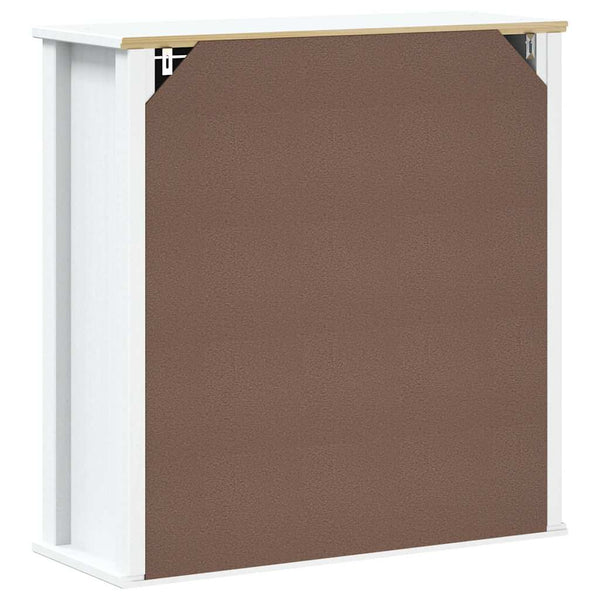 vidaXL Armoire murale de salle de bain BERG Blanc 69,5x27x71,5 cm Bois massif