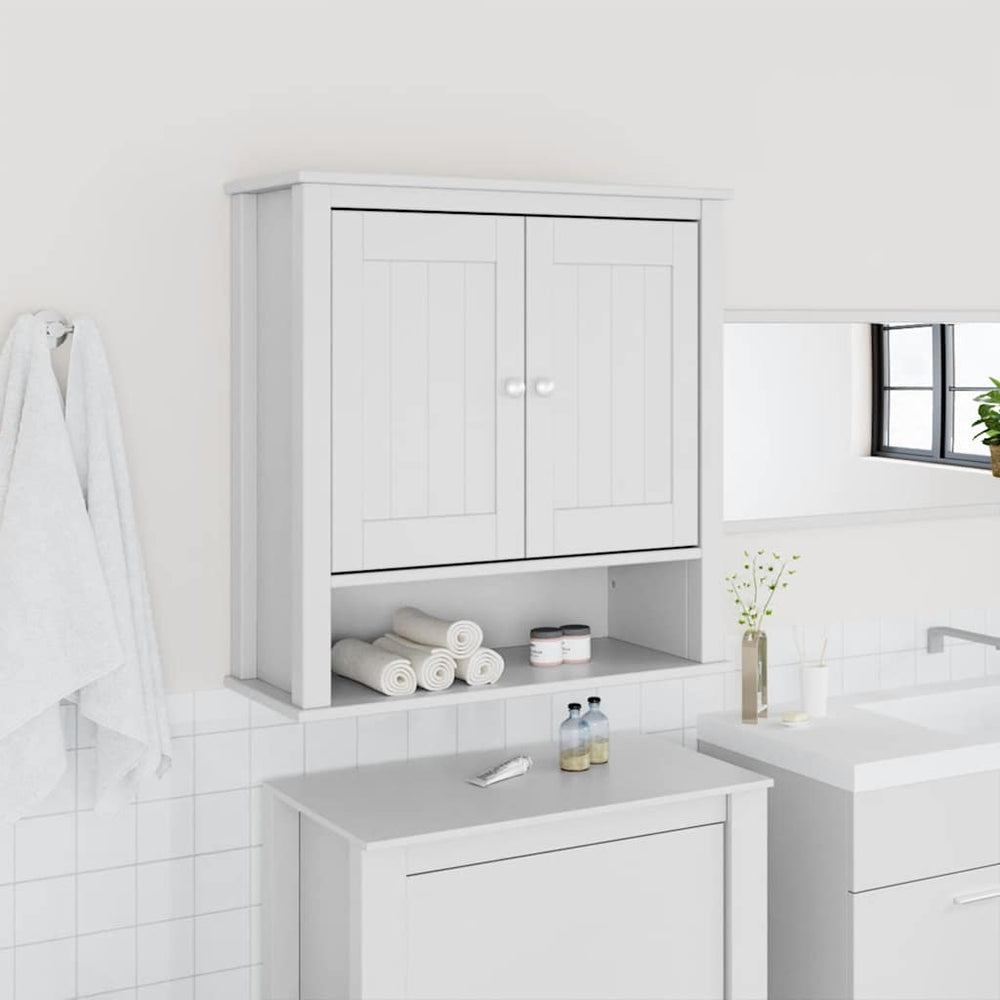 Weißer Bad-Wandschrank aus Massivholz