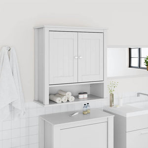 vidaXL Armoire murale de salle de bain BERG Blanc 69,5x27x71,5 cm Bois massif