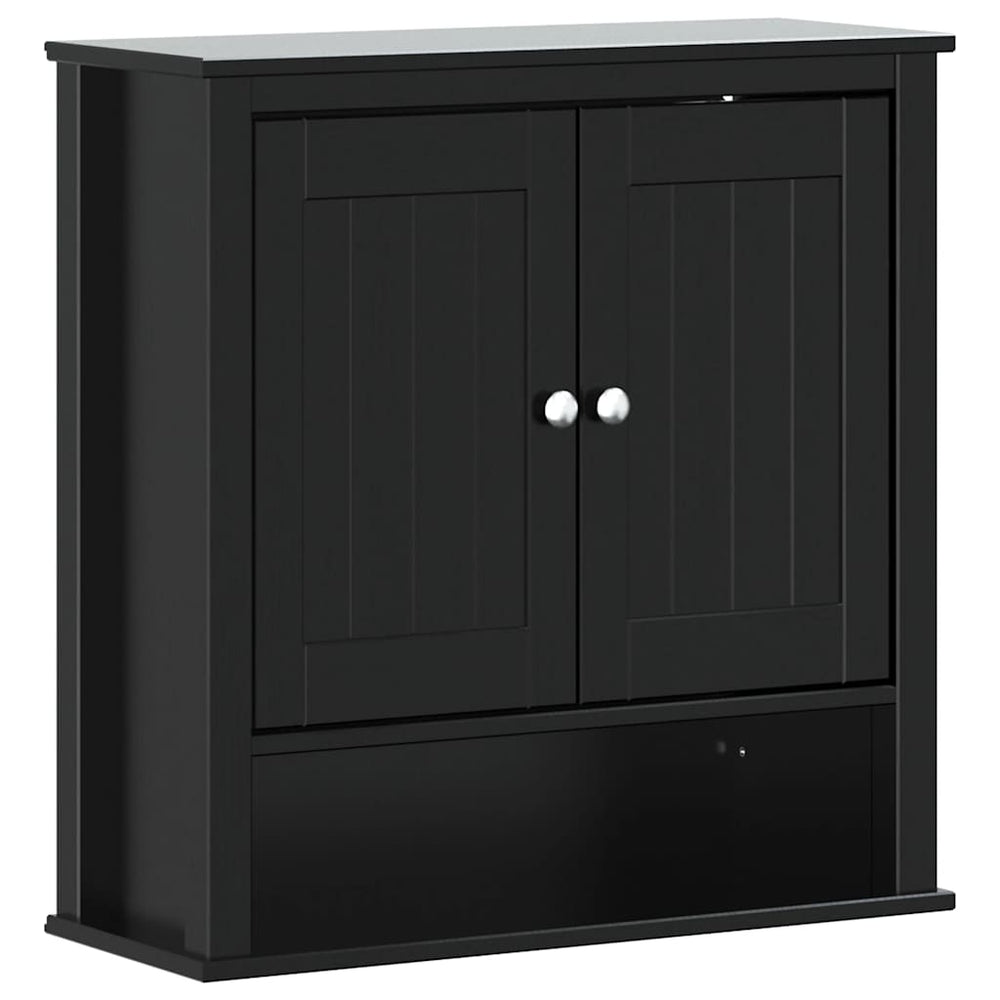 Schwarzer Bad Wandschrank Kiefer Massivholz