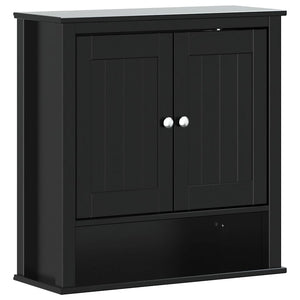 Schwarzer Bad Wandschrank Kiefer Massivholz