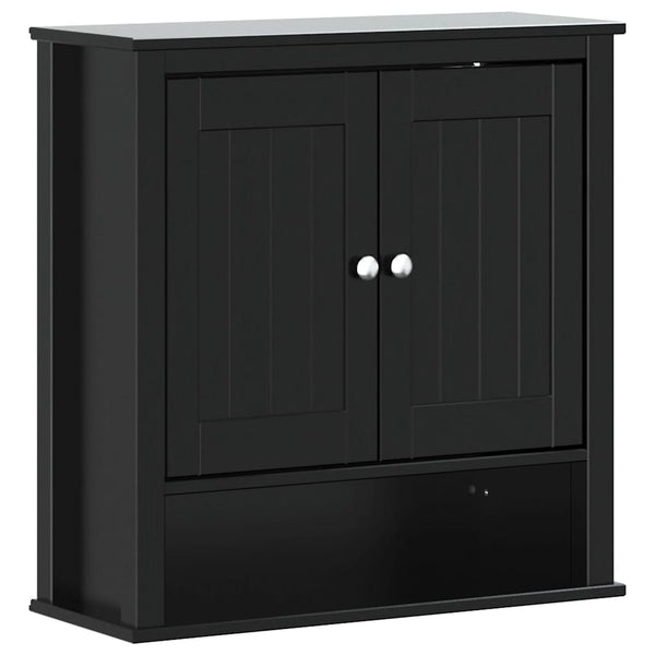 Schwarzer Bad Wandschrank Kiefer Massivholz