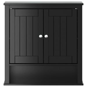 Schwarzer Bad Wandschrank Kiefer Massivholz