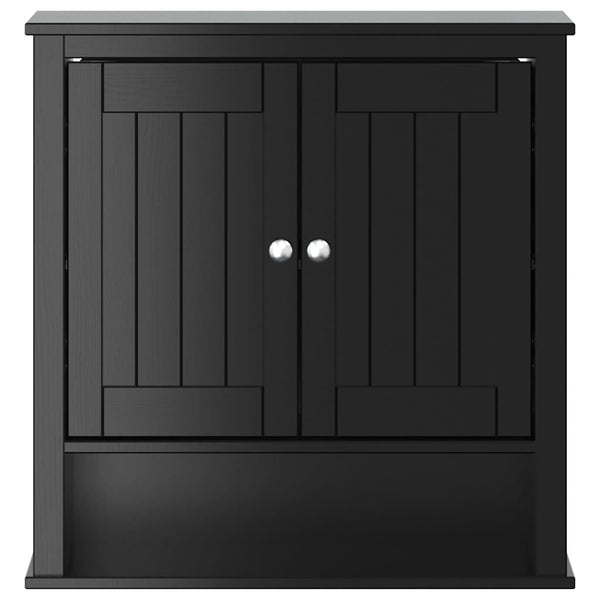 Schwarzer Bad Wandschrank Kiefer Massivholz