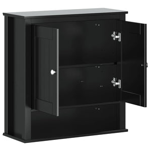Schwarzer Bad Wandschrank Kiefer Massivholz