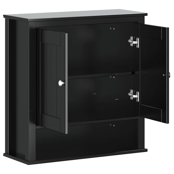 Schwarzer Bad Wandschrank Kiefer Massivholz